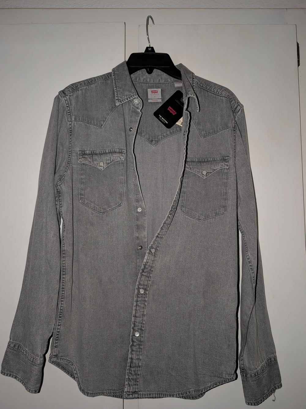 Levi's Men's Gray Denim Western Shirt Jacket